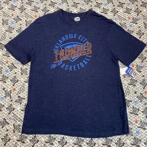 Okc Oklahoma City Thunder Heritage Cotton Majestic T Shirt Mens L